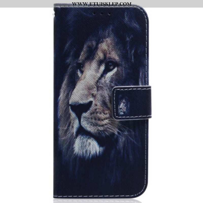 Etui Folio do Samsung Galaxy M13 z Łańcuch Smycz Lew